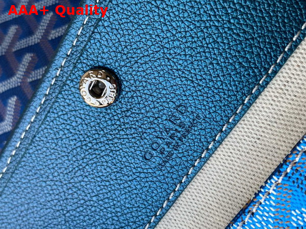 Goyard Saint Louis GM Bag in Pearl Blue Goyardine Canvas Chevroches Calfskin Replica
