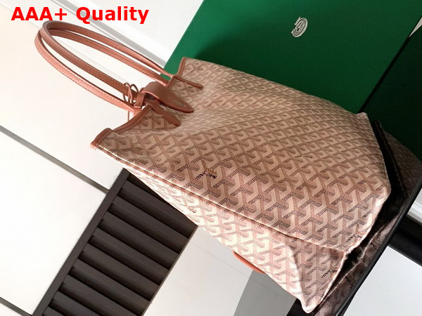 Goyard Saint Louis GM Bag in Pearl Pink Goyardine Canvas Chevroches Calfskin Replica