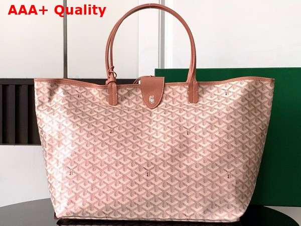 Goyard Saint Louis GM Bag in Pearl Pink Goyardine Canvas Chevroches Calfskin Replica