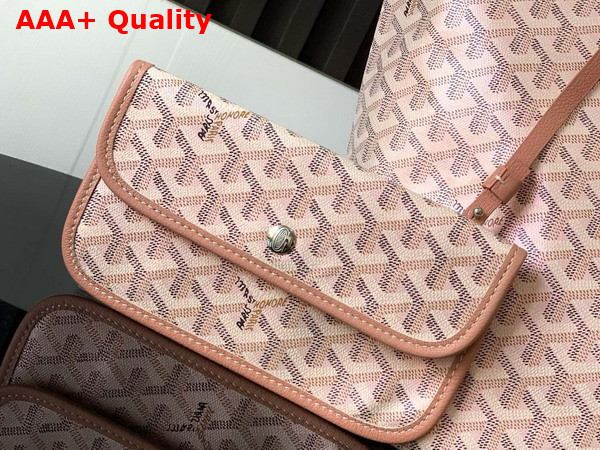 Goyard Saint Louis GM Bag in Pearl Pink Goyardine Canvas Chevroches Calfskin Replica
