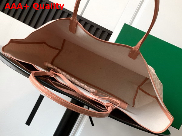 Goyard Saint Louis GM Bag in Pearl Pink Goyardine Canvas Chevroches Calfskin Replica