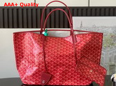 Goyard Saint Louis GM Bag in Red Goyardine Canvas and Chevroches Calfskin Replica