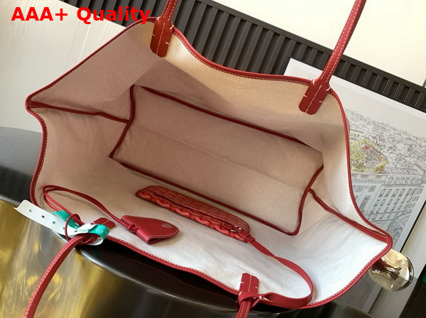 Goyard Saint Louis GM Bag in Red Goyardine Canvas and Chevroches Calfskin Replica