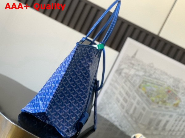 Goyard Saint Louis GM Bag in Sky Blue Goyardine Canvas and Chevroches Calfskin Replica
