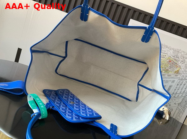 Goyard Saint Louis GM Bag in Sky Blue Goyardine Canvas and Chevroches Calfskin Replica