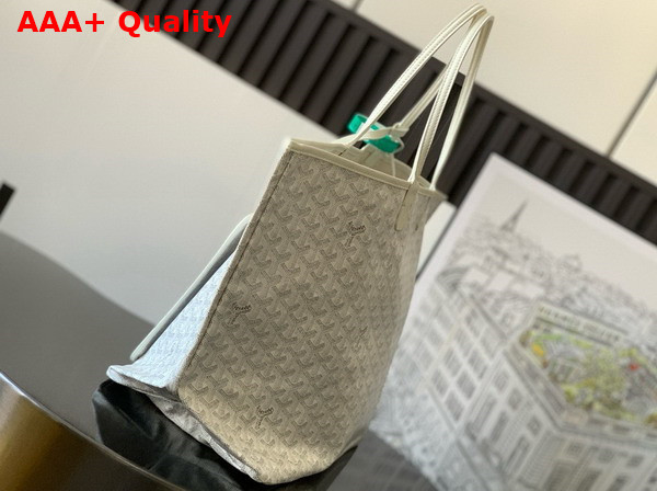 Goyard Saint Louis GM Bag in White Goyardine Canvas and Chevroches Calfskin Replica