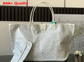 Goyard Saint Louis GM Bag in White Goyardine Canvas and Chevroches Calfskin Replica