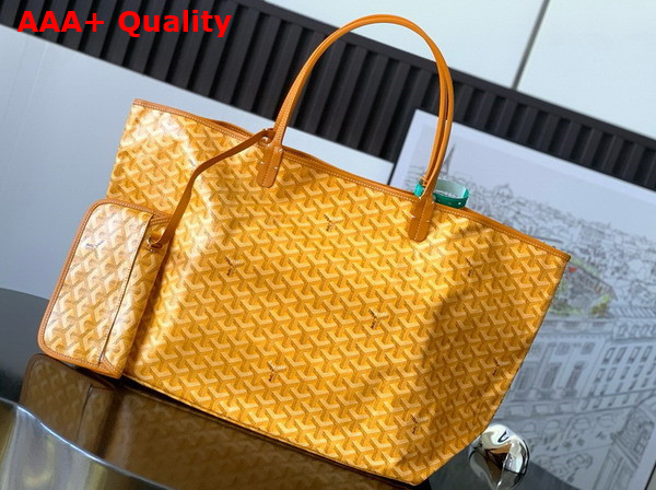 Goyard Saint Louis GM Bag in Yellow Goyardine Canvas and Chevroches Calfskin Replica