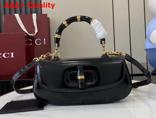 Gucci Bamboo Diva Medium Bag in Black Leather 827750 Replica