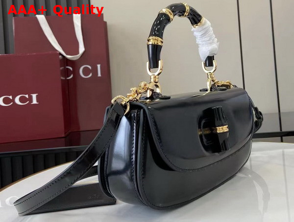 Gucci Bamboo Diva Medium Bag in Black Leather 827750 Replica