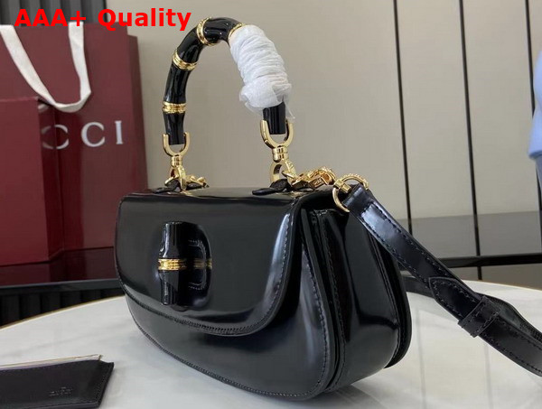Gucci Bamboo Diva Medium Bag in Black Leather 827750 Replica