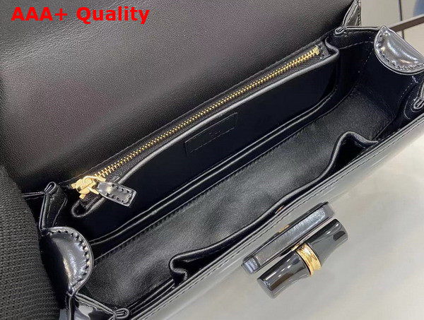 Gucci Bamboo Diva Medium Bag in Black Leather 827750 Replica