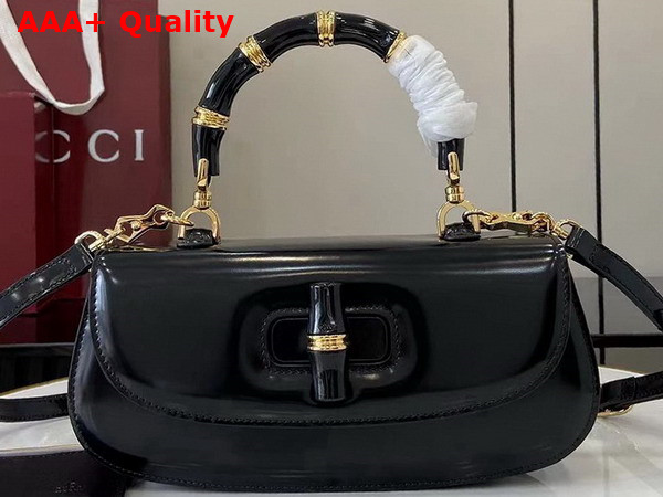 Gucci Bamboo Diva Medium Bag in Black Leather 827750 Replica