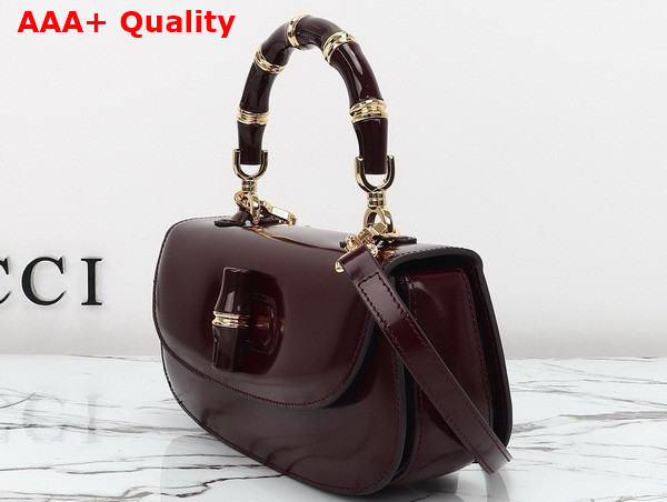 Gucci Bamboo Diva Medium Bag in Bordeaux Leather 827750 Replica