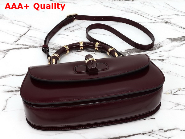 Gucci Bamboo Diva Medium Bag in Bordeaux Leather 827750 Replica