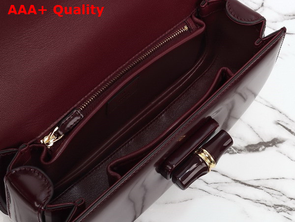 Gucci Bamboo Diva Medium Bag in Bordeaux Leather 827750 Replica