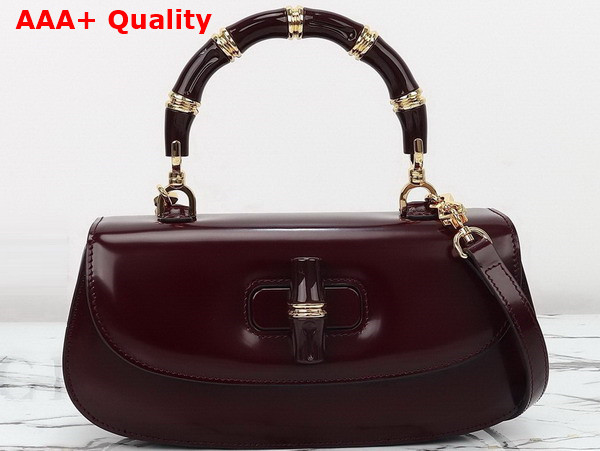 Gucci Bamboo Diva Medium Bag in Bordeaux Leather 827750 Replica