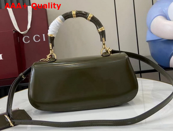 Gucci Bamboo Diva Medium Bag in Forest Green Leather 827750 Replica
