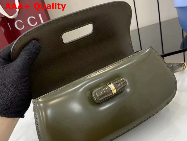Gucci Bamboo Diva Medium Bag in Forest Green Leather 827750 Replica
