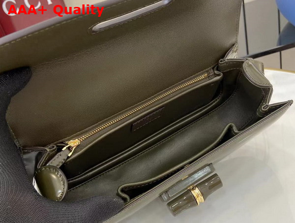 Gucci Bamboo Diva Medium Bag in Forest Green Leather 827750 Replica