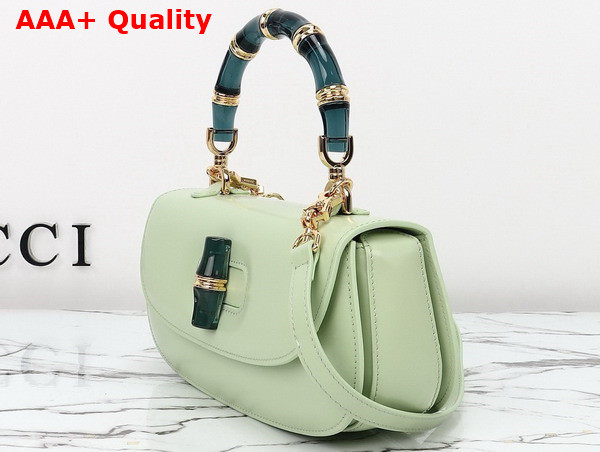 Gucci Bamboo Diva Medium Bag in Light Green Leather 827750 Replica