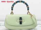 Gucci Bamboo Diva Medium Bag in Light Green Leather 827750 Replica
