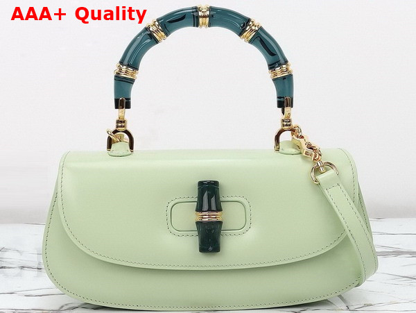 Gucci Bamboo Diva Medium Bag in Light Green Leather 827750 Replica