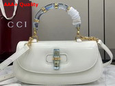 Gucci Bamboo Diva Medium Bag in White Leather 827750 Replica