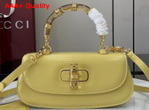 Gucci Bamboo Diva Medium Bag in Yellow Leather 827750 Replica
