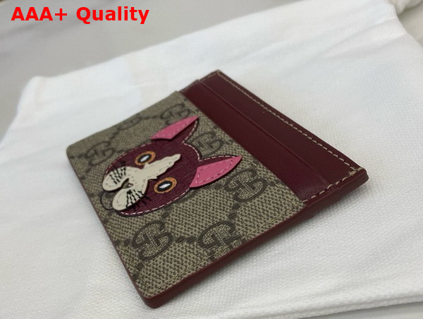Gucci Bi Color GG Card Case with Cat Detail 818769 Replica