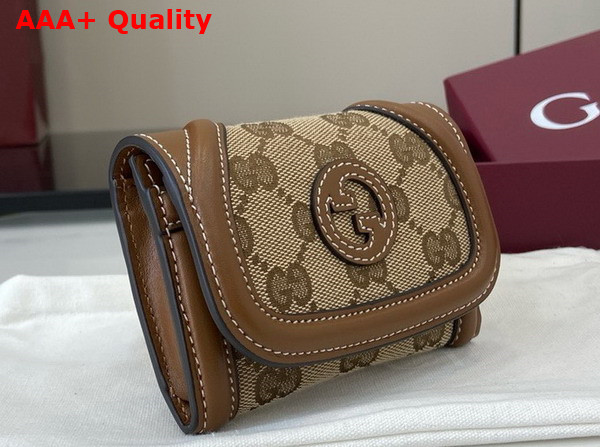 Gucci Blondie Card Case in Beige and Dark Brown GG Canvas 818811 Replica