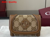 Gucci Blondie Card Case in Beige and Dark Brown GG Canvas 818811 Replica