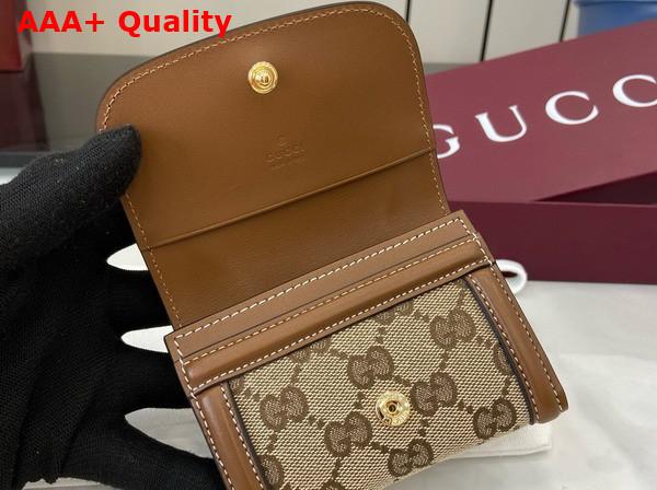 Gucci Blondie Card Case in Beige and Dark Brown GG Canvas 818811 Replica