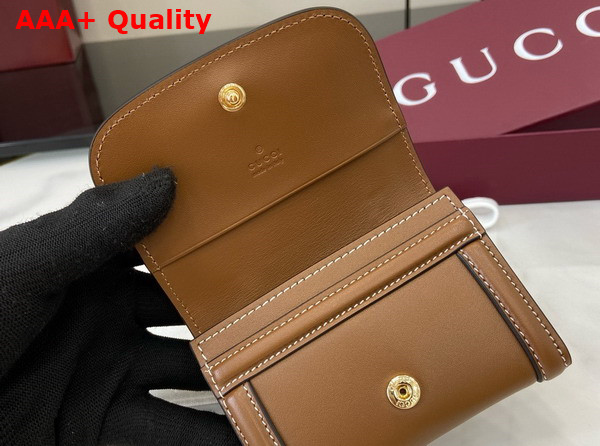 Gucci Blondie Card Case in Brown Leather 818811 Replica