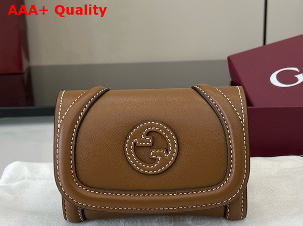 Gucci Blondie Card Case in Brown Leather 818811 Replica