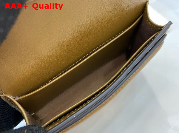 Gucci Blondie Card Case in Brown Suede Leather Trim 818795 Replica