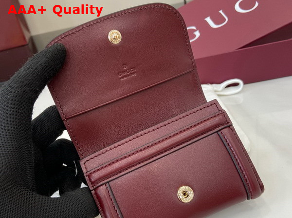 Gucci Blondie Card Case in Rosso Ancora Red Leather 818795 Replica
