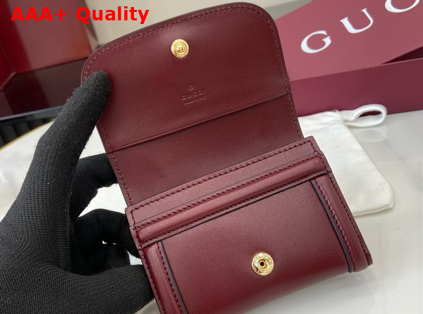 Gucci Blondie Card Case in Rosso Ancora Red Leather 818811 Replica