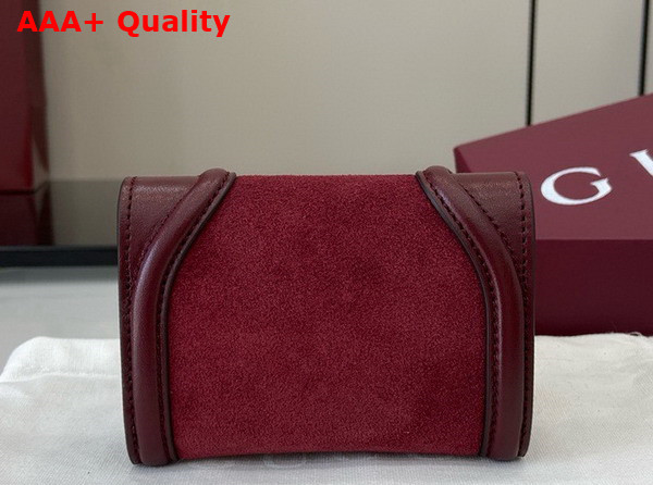 Gucci Blondie Card Case in Rosso Ancora Red Suede Leather Trim 818795 Replica