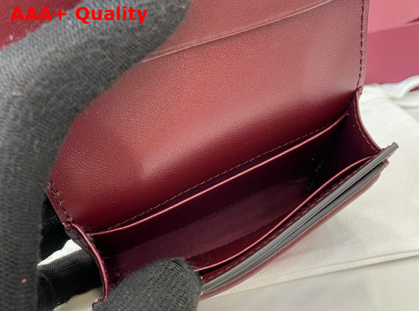 Gucci Blondie Card Case in Rosso Ancora Red Suede Leather Trim 818795 Replica