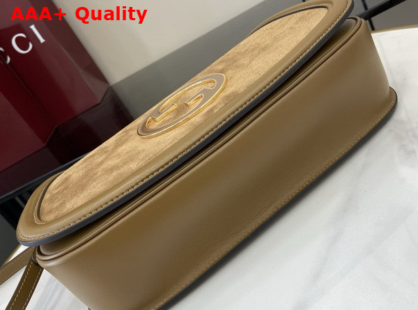 Gucci Blondie Medium Top Handle Bag in Light Brown Suede 815719 Replica