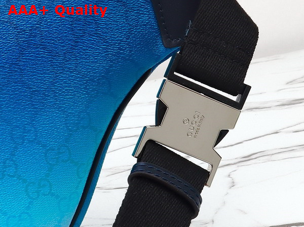 Gucci Chroma Large Belt Bag in Gradient Blue GG Monogram Coated Fabric 835810 Replica