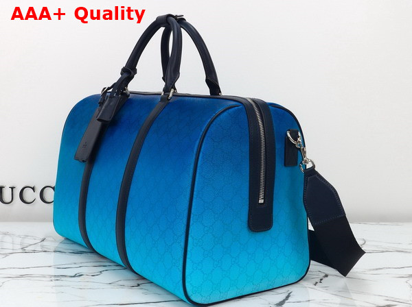 Gucci Chroma Medium Duffle Bag in Gradient Blue GG Monogram Coated Fabric 835688 Replica