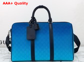 Gucci Chroma Medium Duffle Bag in Gradient Blue GG Monogram Coated Fabric 835688 Replica