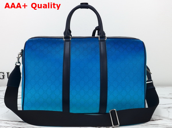 Gucci Chroma Medium Duffle Bag in Gradient Blue GG Monogram Coated Fabric 835688 Replica