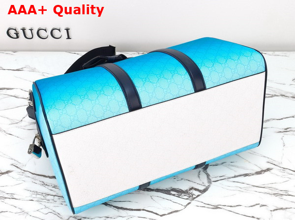 Gucci Chroma Medium Duffle Bag in Gradient Blue GG Monogram Coated Fabric 835688 Replica
