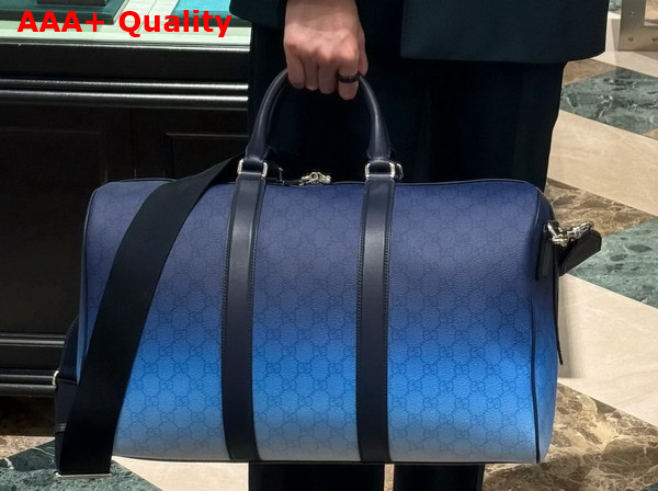 Gucci Chroma Medium Duffle Bag in Gradient Blue GG Monogram Coated Fabric 835688 Replica