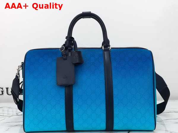 Gucci Chroma Medium Duffle Bag in Gradient Blue GG Monogram Coated Fabric 835688 Replica