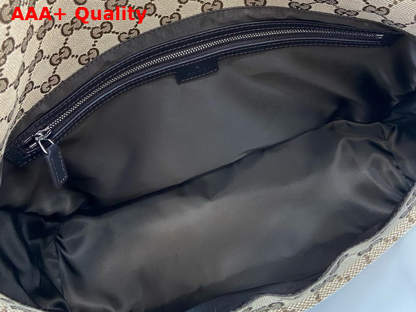 Gucci GG Canvas Large Crossbody Bag in Beige and Dark Brown GG Canvas 821616 Replica