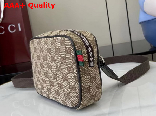 Gucci GG Canvas Mini Bag in Beige and Dark Brown GG Canvas 834268 Replica